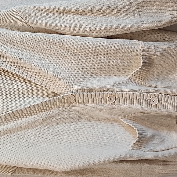 American Eagle Outfitters Ivory Knit Button Cardigan - Picture 6 of 11